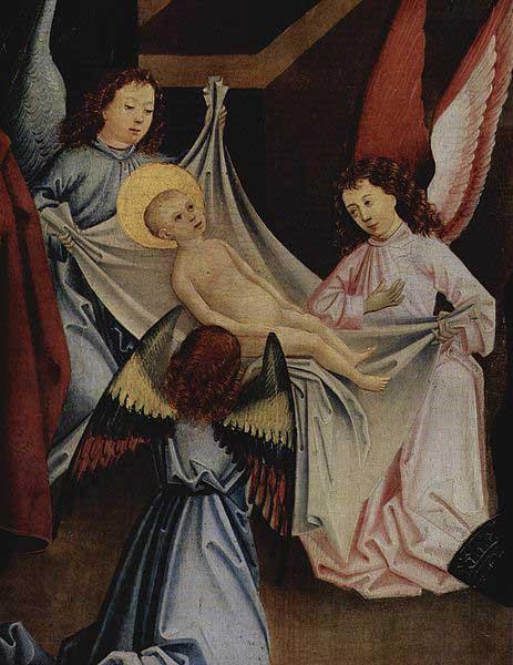 Friedrich Herlin Geburt Christi, Anbetung des Christuskindes oil painting image